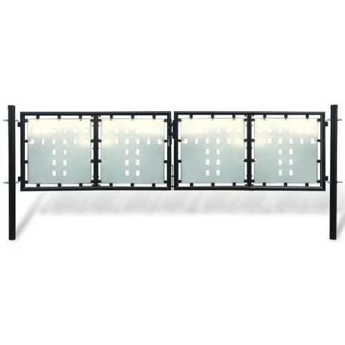 Prolenta Premium - Portail Simple De Clôture Noir 300x150 Cm