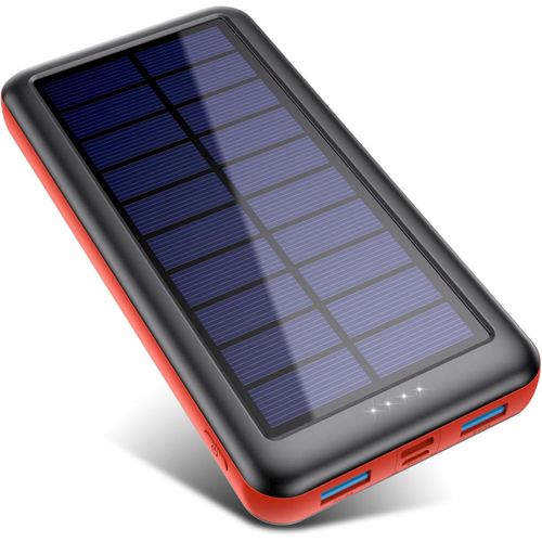 Batterie Externe Solaire 26800mah, [2024 Upgrade Control Ic] Chargeur Solaire 3 Entrées & 2 Sorties Power Bank Charge Rapide Avec Usb C Entrée Pour Iphone 15/14/13 Pro Max Samsung Etc