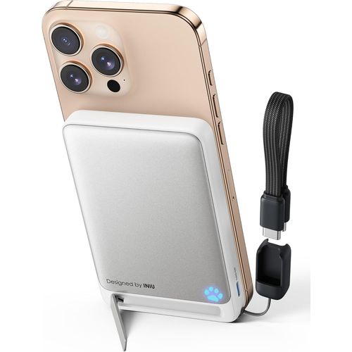 Hui-Qi2-Certificat 30w Batterie Externe,10000mah Magnetique Power Bank,Charge Rapide Powerbank Travel Essentials,Batterie Portable Mince Compatible Avec Iphone 16 15 14 13 12 Pro Max,Blanc