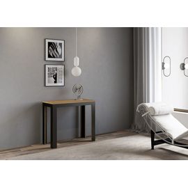 Console Extensible Effet Bois Chêne Nature 90x40/196 Cm