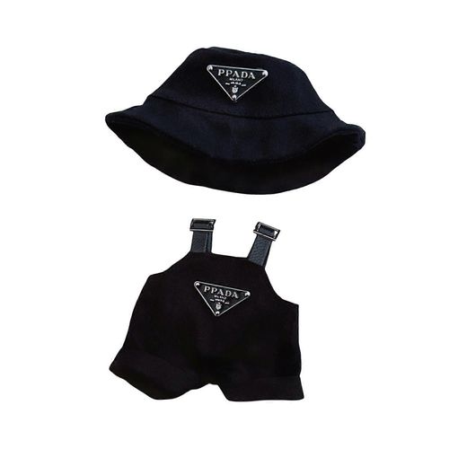 Ensemble de vetements pour poupees de 15 a 17 cm, comprenant un chapeau noir et une salopette pour le jeu d'habillage, des accessoires pour poupees marron marron marron marron marron