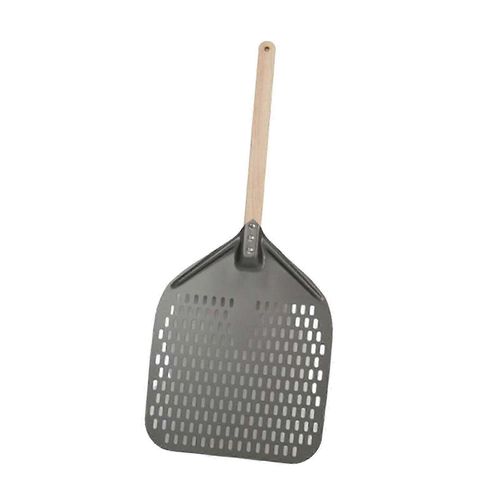 Pelle a pizza d'exterieur avec manche en bois, pelle de cuisson en alliage d'aluminium pour four a bois et barbecue