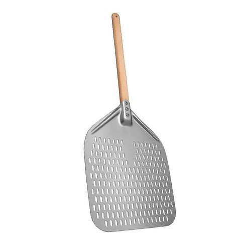 Pelle a pizza d'exterieur avec manche en bois, pelle de cuisson en alliage d'aluminium pour four a bois et barbecue