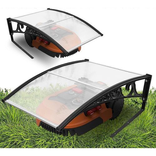 Avec pieds en metal (garage transparent pour robot tondeuse 106 x 87 x 50 cm resistant aux intemperies et aux UV Garage pour robot tondeuse en polycarbonate