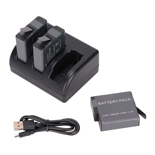Chargeur de batterie pour camera de sport USB 3 canaux, station de charge securisee pour aHDBT 501 601 701