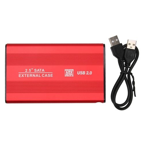 Disque dur externe 2,5 pouces Slim USB 2.0 haute vitesse Plug and Play pour ordinateur PC de voyage Rouge 500 Go