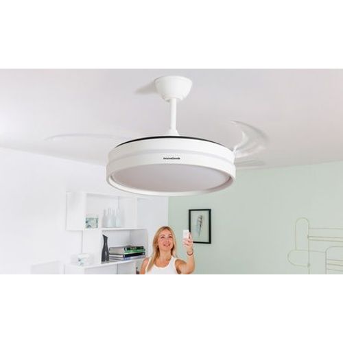 Ventilateur de plafond lumière LED 4 pales rétractables : Silteez