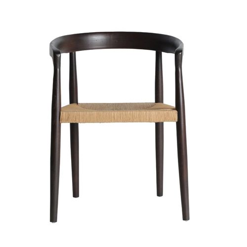 Chaise En Bois D'orme Noir, 54x54x75cm