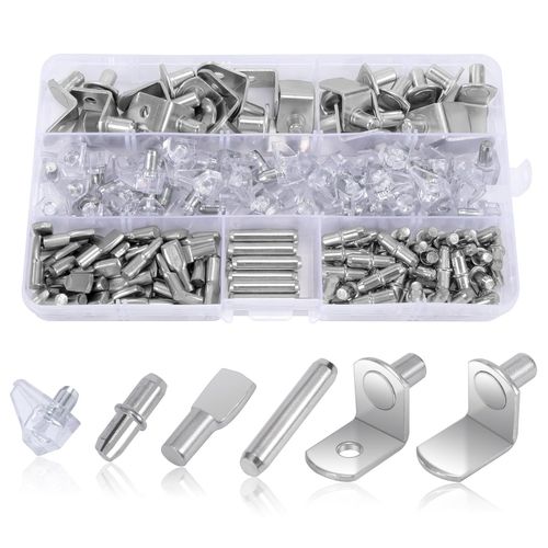 Anwxai-Cheville Support D'étagère 160 Pièces Kit Broches Étagère 6 Styles,Placard En Métal Nickel Pour Goupille Fendue Armoires Cuisine Meubles Bibliothèque