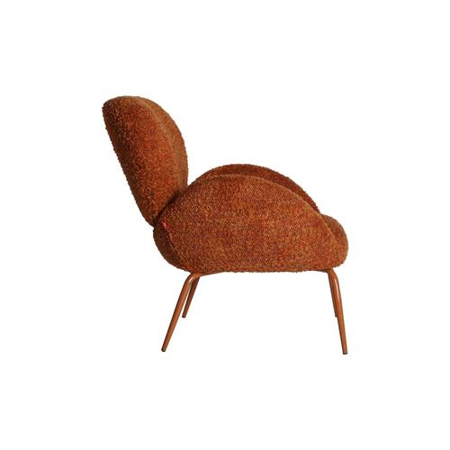 Fauteuil En Polyester Orange Marbré 85x75x85 Cm