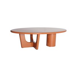 Table Basse En Bois Mdf Orange Laqué 119x60x35 Cm