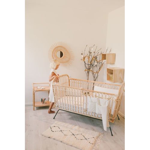 Lit Bébé En Rotin & Métal 60x120 Cm