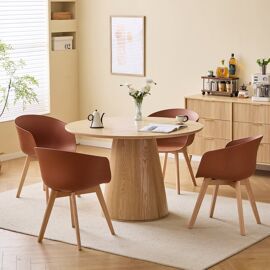 Table À Manger 6 Personnes Ronde En Bois De Pin