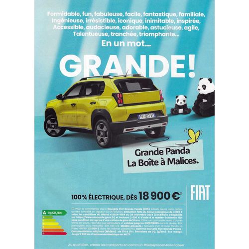 Publicité Papier - Voiture Fiat Panda De 2025