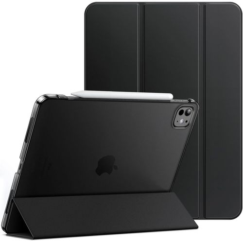 LORANKA-Coque pour iPad Pro 11 Pouces M5/M4 2025/2024 (6e/5e Génération), Étui Housse Arrière Rigide à Support Fine Intelligente avec Veille/Réveil Automatique (Noir)