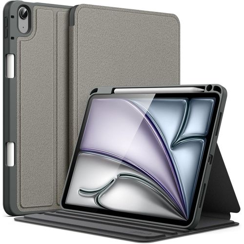 Naeryut-Coque Pour Ipad Air 11 Pouces M3/M2 (2025/2024),Ipad Air 5/4 (2022/2020 5¿/4¿ 10,9 Pouces) Avec Porte-Stylet,Étui Housse Fine Folio Support,Multi-Angle Affichage (Gris Sidéral)