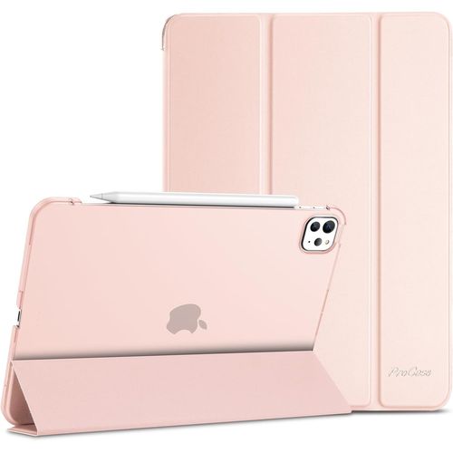 LORANKA-Coque pour iPad Pro 11 Pouces (M5) 2025/(M4) 2024, Housse Étui de Protection Amélioré, Veille/Réveil Automatique -Rose Clair