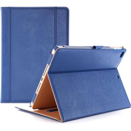 Coque Pour Ipad 6, Ipad 5, Ipad Air 2, Ipad Air 1, Étui Cuir Pu 9.7 Pouces Housse Case De Protection, Avec Multiples Angles, Sommeil/Réveil Automatique-Marine.[F6054]