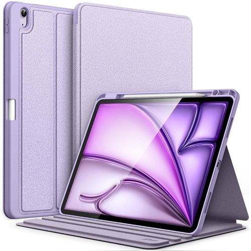 Coque pour iPad Air 13 Pouces M3/M2 (2025/2024) avec Porte-Stylet, Étui Housse Protection Tablette Fine Folio Support, Multi-Angle Affichage, Veille/Réveil Automatique (Violet)