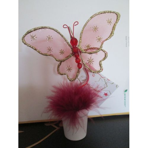 Pince : Pot Papillon Rouge Et Or
