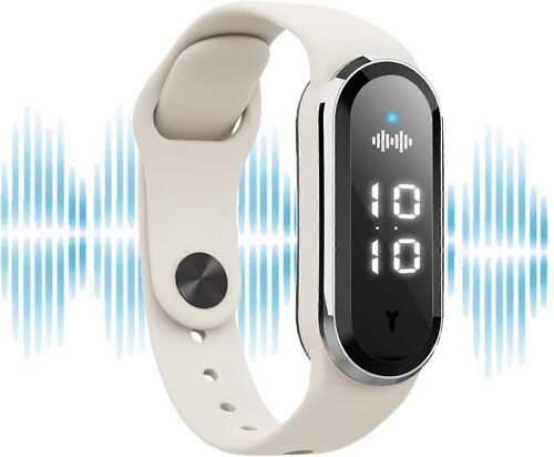 Bracelet Anti-Moustiques À Ultrasons Montre Intelligente Étanche Rechargeable Podomètre Mesure De La Température Blanc