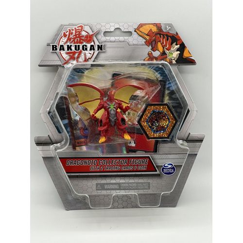 Bakugan Dragonoid (Red) Collector Figure With 2 Trading Cards And Coin