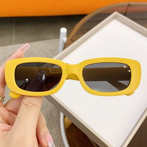 Lunettes De Soleil À Imprimé C?Ur Pour Enfants,Uv400,Mignonnes,Lunettes De Protection Solaire,Rectangulaires,Enfants De 2 À 8 Ans - Jaune