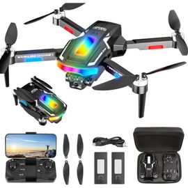Drone Avec 2 Camera Reglage Electrique Camera, Gukkk 4k Mini Drone Camera Pliable Active D'evitement D'obstacles, Drone Quadricopter-Gukkk