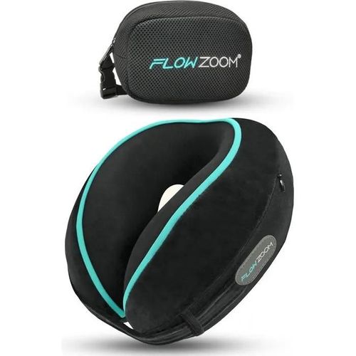 FLOWZOOM Dream Coussin de Voyage en Mousse a Memoire pour Avion et Voiture Oreiller de Voyage avec Cotes Rehausses pour Un Meilleu