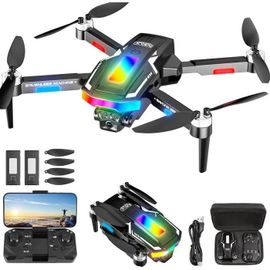 Drone Avec 2 Camera Reglage Electrique Camera, Gukkk 4k Mini Drone Camera Pliable Active D'evitement D'obstacles, Drone Quadricopter-Gukkk