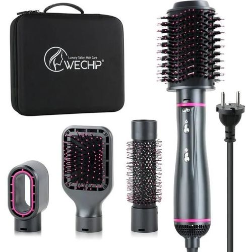 4 En 1 Wechip Brosse Soufflante, Brosse Chauffante Pour Secher, Volumiser, Lisser, Boucler Ion Negatif Brosse Seche Cheveux Redu