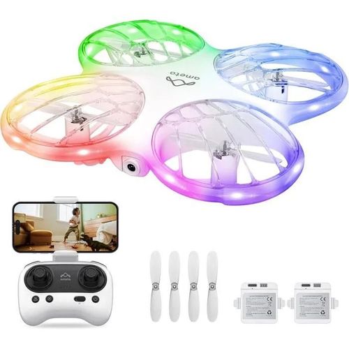 Ameta Morpho Drone Avec Camera Pour Enfant, 1080p Fpv Mini Drones Avec Module Stem 32 Lumiere Rgbvol Circulaireflip 3d Vol De 18-Ameta