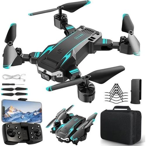 Nxpz Drone Avec Double Camera Hd Pour Debutants, Drone Enfant Pliable, Decollageatterrissage A Un Bouton, Mode Sans Tete, Vol En Tr-Nxpz