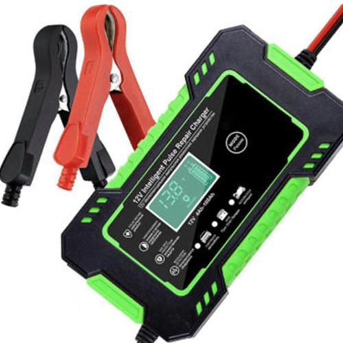 Vert - Chargeur De Batterie Portable Pour Voiture Et Moto, 12v, Booster Automatique, Intelligent, Affichage Lcd, Charge Numérique, C4g9
