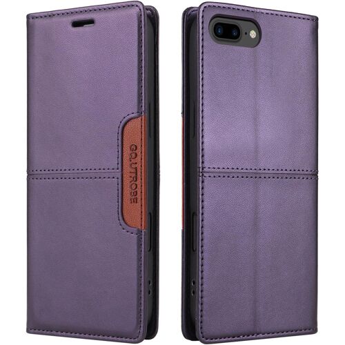 KAL-Compatible Iphone 6 Plus/Iphone 7 Plus/8 Plus Coque De Téléphone, Étui Portefeuille Avec Porte-Carte Support De Fonction] Rabat En Cuir Étui En Cuir De Protection Magnétique (Violet)