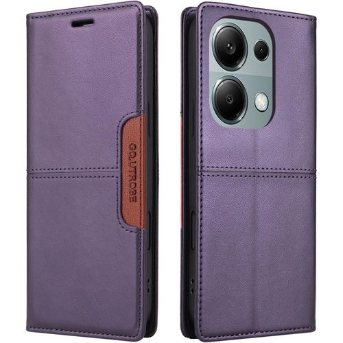 Thsds-Compatible Xiaomi Redmi Note 13 Pro 4g/Mi Poco M6 Pro 4g Coque De Téléphone, Étui Portefeuille Avec Porte-Carte [Support De Fonction] Rabat En Cuir Étui En Cuir De Protection (Violet)