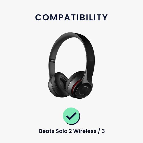 2X Coussinet Compatible avec Beats Solo 2 Wireless/Solo 3 Wireless Coussinet-Coussinets en Mousse pour Casque Audio-Noir
