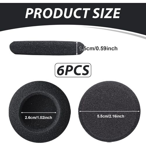 Coussinets D'Écouteur En Mousse 5.5Cm Remplacement Rond Housse D'Écouteur Embouts D'Oreille Confortables Accessoires Réparation Casque Lot De 3 Paires Pour Casque, Mp3, Téléphone[PPJ00280]