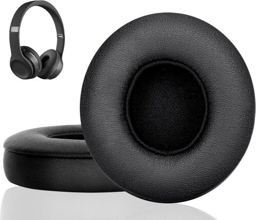 LORANKA-Coussinets d'oreille pour Beats Solo 3, Coussinets de Rechange en Mousse à Mémoire de Forme, Coussinet Casque de Remplacement en Supression de Bruit pour Beats Solo 2 Solo 3 (Noir)