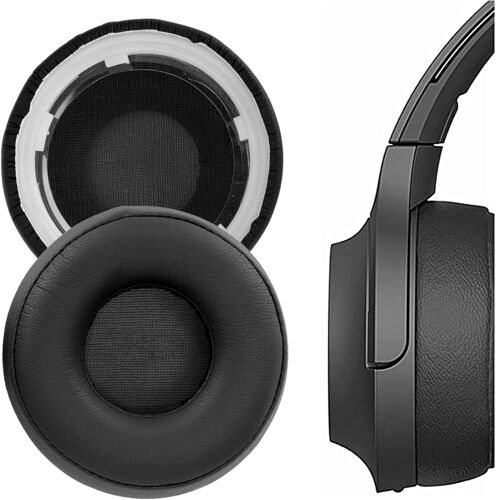 KAL-Oreillettes, Oreillettes De Remplacement Pour Écouteurs Coussinets D'Oreille En Mousse De Cuir Protéiné Pour Casque Wh-H800(Le Noir)