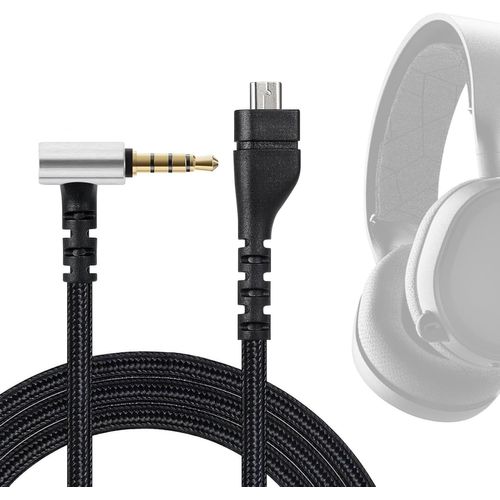 Remplacement de Câble du Casque Audio 2 m pour Casque de Jeu Arctis 3/5/7/Pro Noir