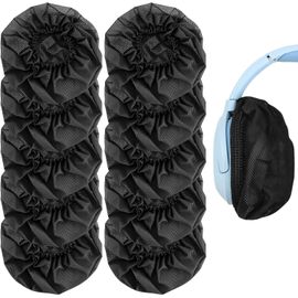 KAL-Lot De 100 Housses De Protection Pour Écouteurs, Noires, Housses De Rechange Hygiéniques Pour Écouteurs De 10 À 12 Cm