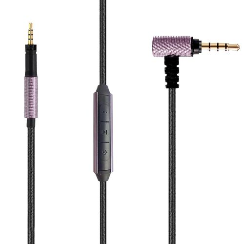 TIANYI-Audio Câble de Remplacement 1,5 m pour Sennheiser Momentum 2 1.0 2.0 3.0 HD 4.40 BT HD4.50 HD4.30i HD 400S 3,5 à 2,5 mm fil de câble avec micro et Contrôle du Volume pour iPhone iOS Android
