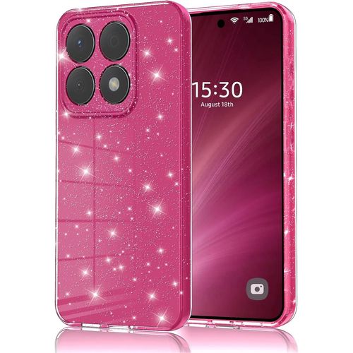 Coque Pour Xiaomi 14t Pro 5g Glitter, Silicone Paillette Anti-Traces De Doigts, Anti-Chocs,Protection Caméra,Fine Et Souple Luxe Bling Tpu Housse Pour Xiaomi 14t Pro,Rose Violet