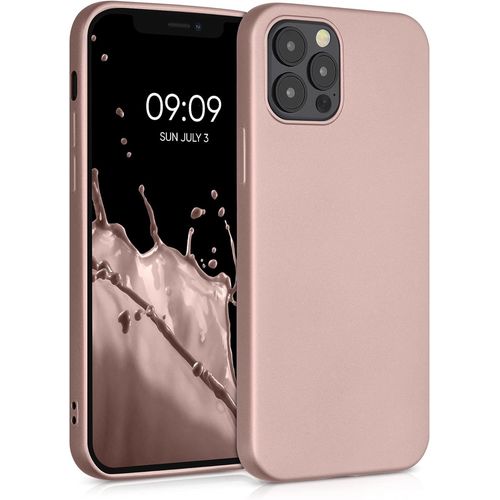 Housse Compatible Avec Apple Iphone 12 / Iphone 12 Pro Coque - Housse De Téléphone Protection Souple En Tpu - Or Rose Métallique