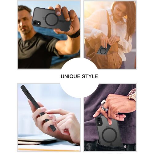 Coque Magnétique Iphone Xr, Compatible Avec Magsafe, Hybrid Magnétique Case Étui Translucide Mat Arrière Protection Caméra Housse Fine Antichoc Dos Anti Rayures Pour Iphone Xr 6.1 Pouces, Noir