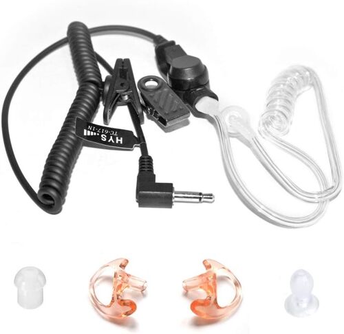 Listen Only Écouteurs Intra-Auriculaires (Ultra Résistants, Militaires, Sécurité) Avec Une Paire D¿Oreillettes Moyennes Et Une Embout D¿Oreillette En Champignon/Téton.