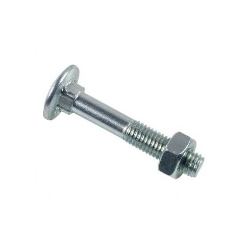 Boulon LENNIE Tête ronde collet carré TRCC - Zingué blanc - Ø16x200 - boite de 10 - BTRCC1620002B