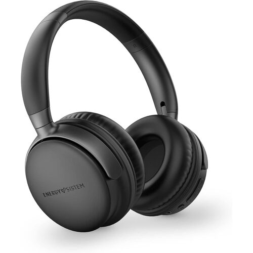MEVRONISSHOP-Power Radio - Casque Bluetooth (Radio FM, autonomie de 45 Heures, Lecteur MP3 MicroSD, Basses Profondes, Coussinets en Cuir protéiné et Mousse viscoélastique) Noir