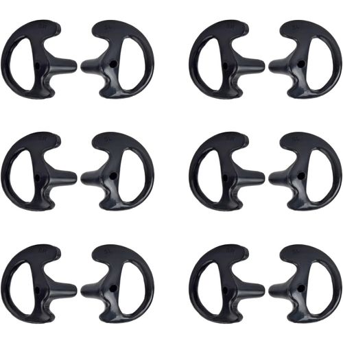 Replacement Ear Tips Soft Silicone for Motorola Kenwood Radio Air Acoustic Tube Coil Walkie Talkie Earpiece Headset (S,Black)